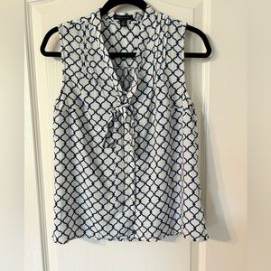 Tommy Hilfiger button up with tie in the front blouse. Size Small